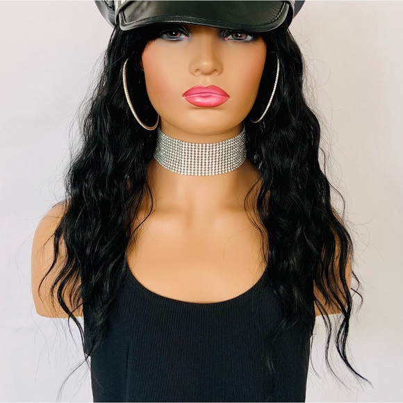 20” Effortless Style Black Synthetic Wig with Bangs for Daily Wear/Cospl… - Picture 6 of 12